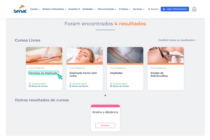 -Ecursos- Cursos Gratuitos de Depilação Senac