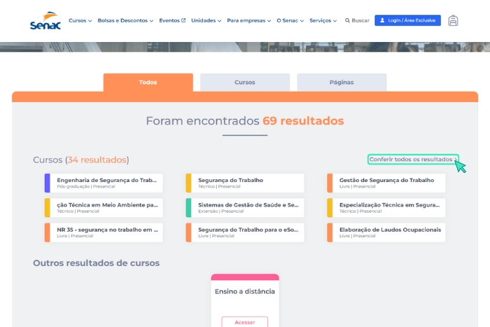 Ecursos- Cursos Gratuitos de Segurança do Trabalho Senac