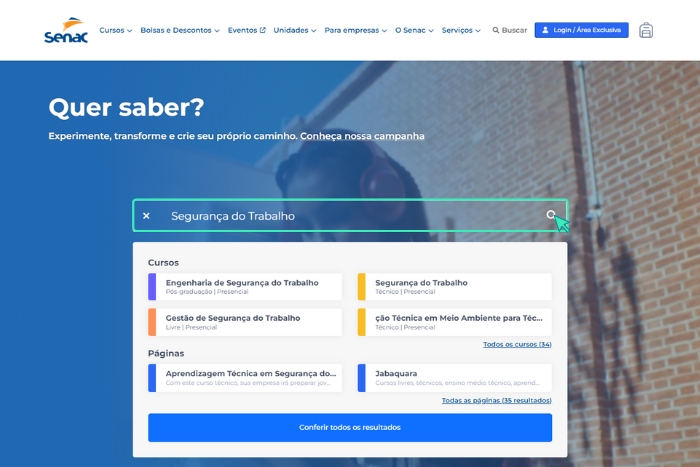 Ecursos Cursos Gratuitos de Segurança do Trabalho Senac